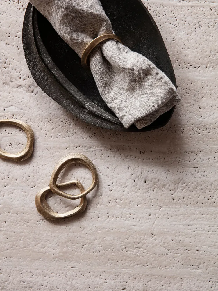 Flow Napkin Rings - Set 4 - Brass Ferm Living - DK