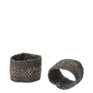 Gather Napkin Rings - Set 2 - Black/Natural Ferm Living - DK