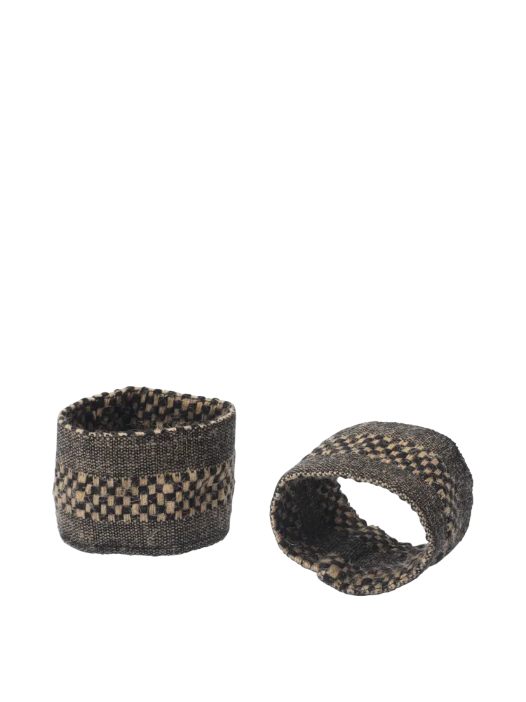 Gather Napkin Rings - Set 2 - Black/Natural Ferm Living - DK
