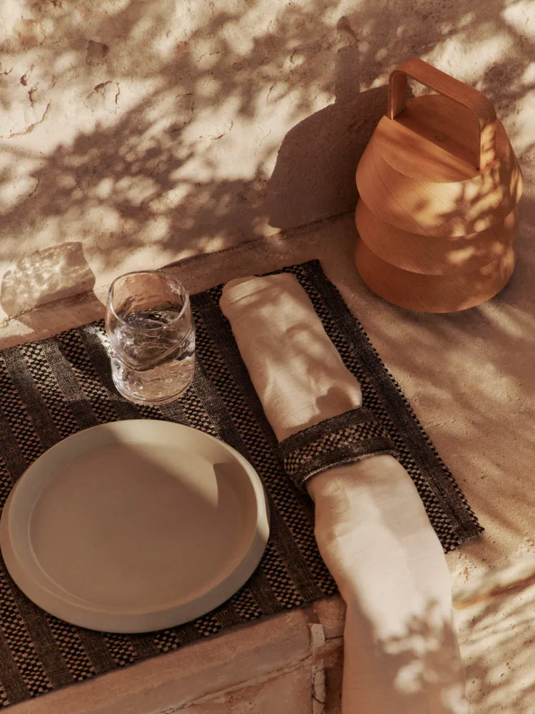 Gather Napkin Rings - Set 2 - Black/Natural Ferm Living - DK