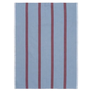 Hale Tea Towel - Faded Blue/Burgundy Ferm Living - DK