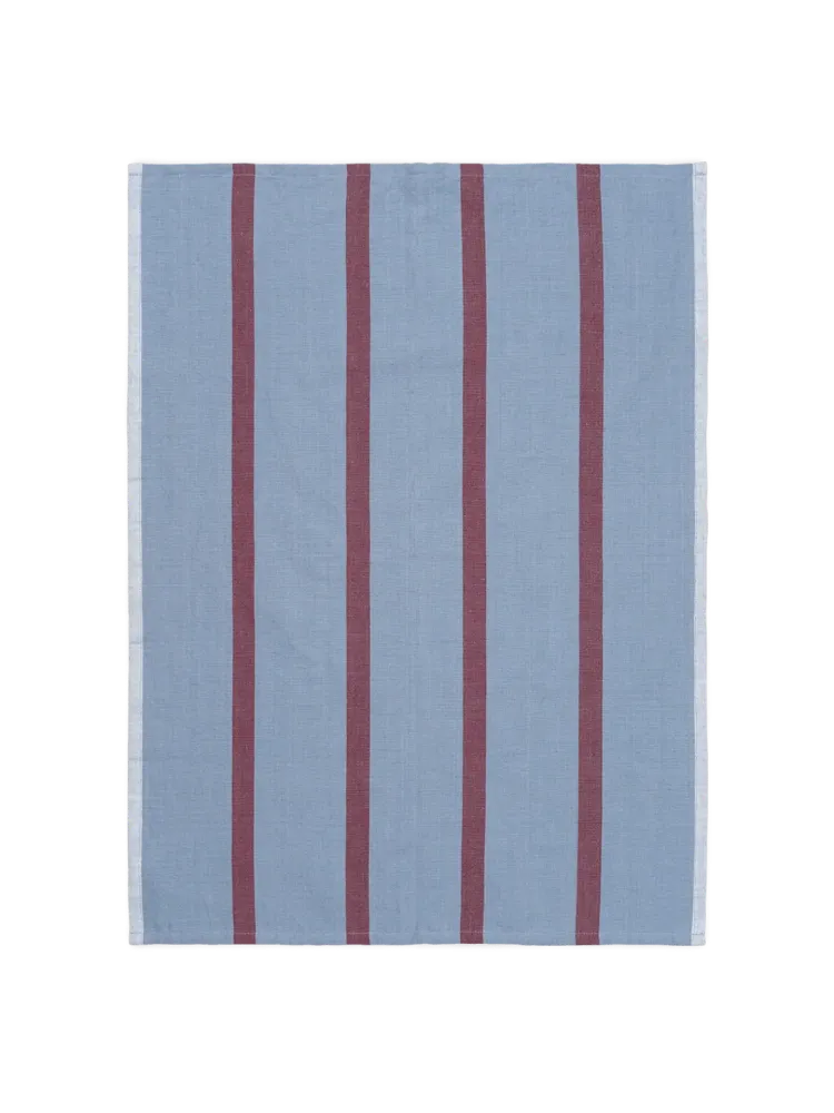 Hale Tea Towel - Faded Blue/Burgundy Ferm Living - DK
