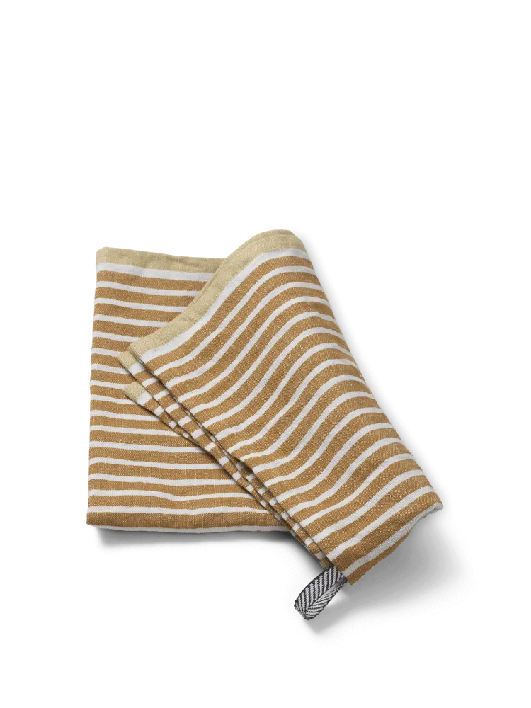 Hale Tea Towel - Golden Brown/Silver Fern Ferm Living - DK