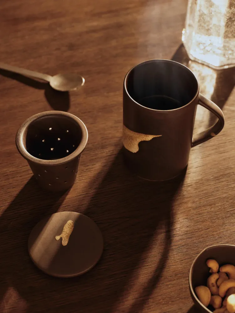Koyo Tea Mug Infuser Set - Dark Brown/Buff Ferm Living - DK