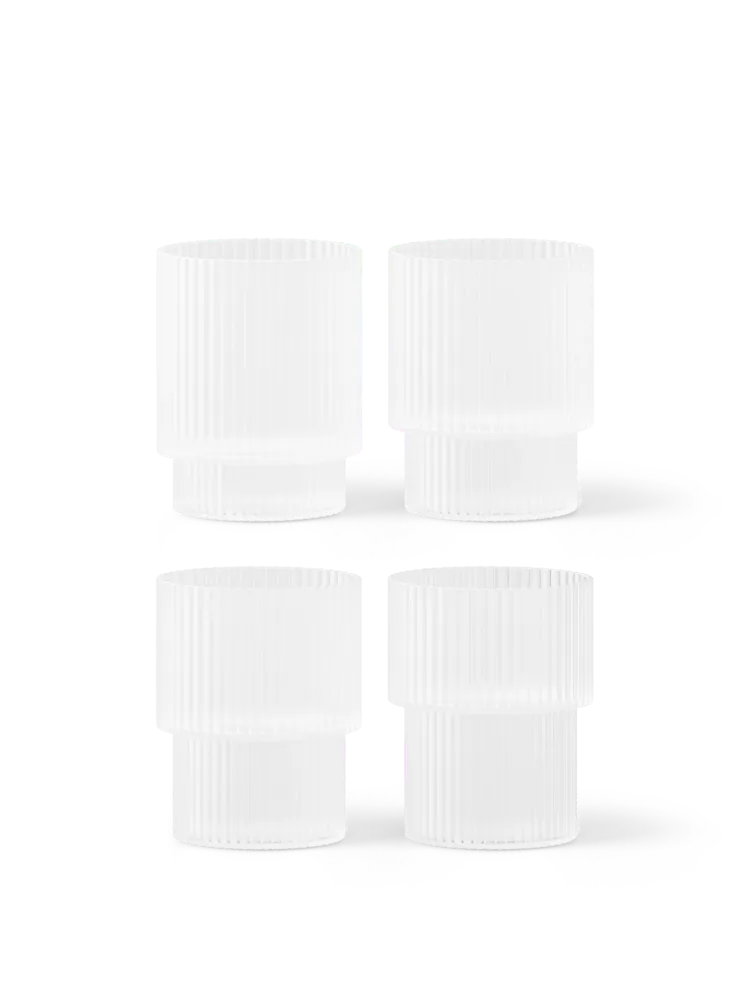 Ripple Glasses - Set 4 - Frosted Ferm Living - DK