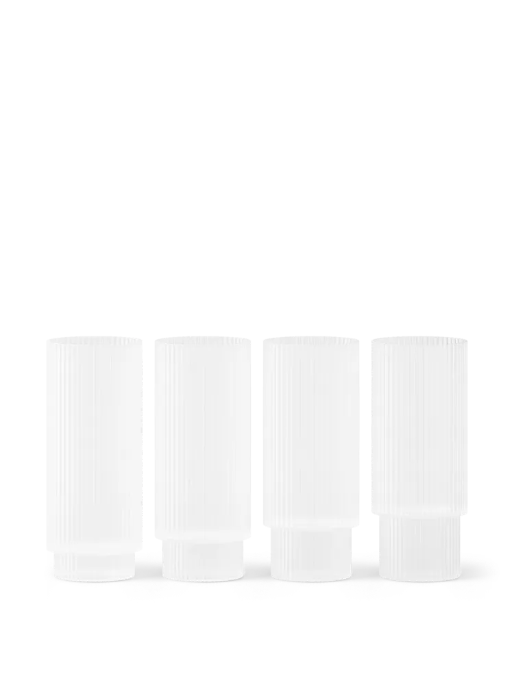 Ripple Long Drink Glasses - Set 4 - Frosted Ferm Living - DK
