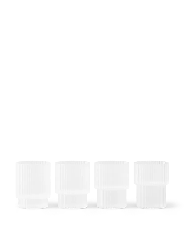 Ripple Small Glasses - Set 4 - Frosted Ferm Living - DK