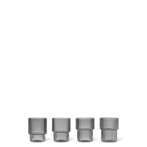 Ripple Small Glasses - Set 4 - Smoked Grey Ferm Living - DK