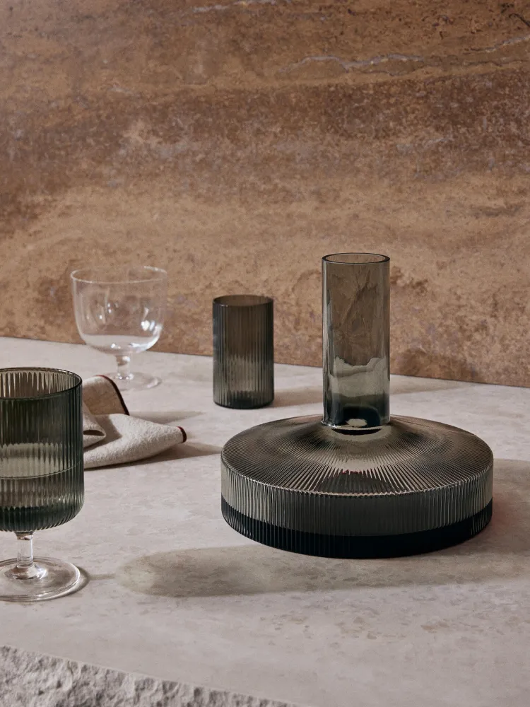Ripple Wine Carafe - Smoked Grey Ferm Living - DK