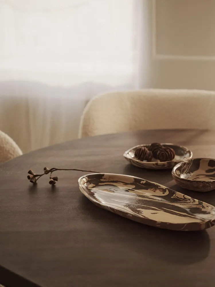 Ryu Platter - 37 - Sand/Brown Ferm Living - DK