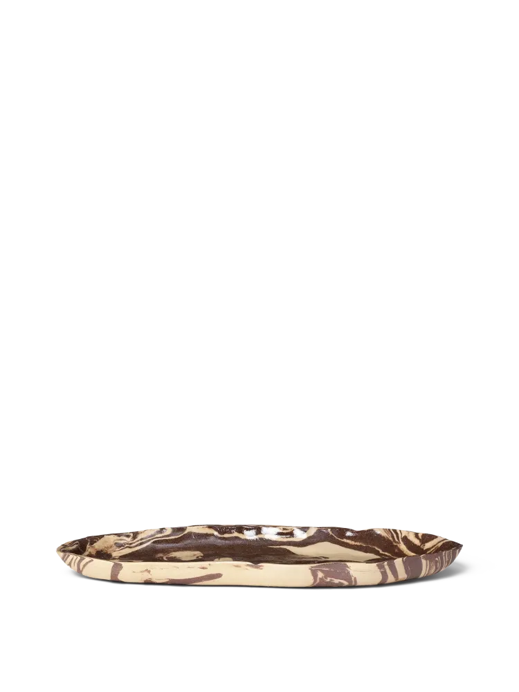 Ryu Platter - 37 - Sand/Brown Ferm Living - DK
