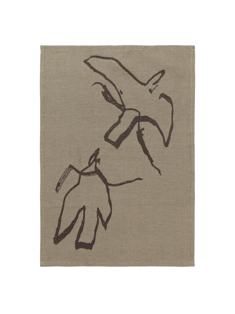 Vuelo Tea Towel - Elm Green/Coffee Ferm Living - DK