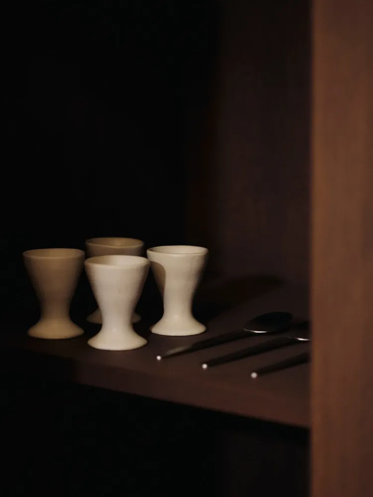 Flow Egg Cups - Set 2 - Off-White Speckle