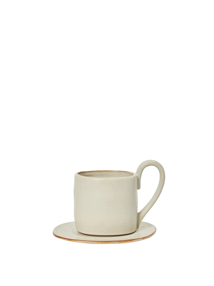 Flow Mug Saucer - Off-White Speckle