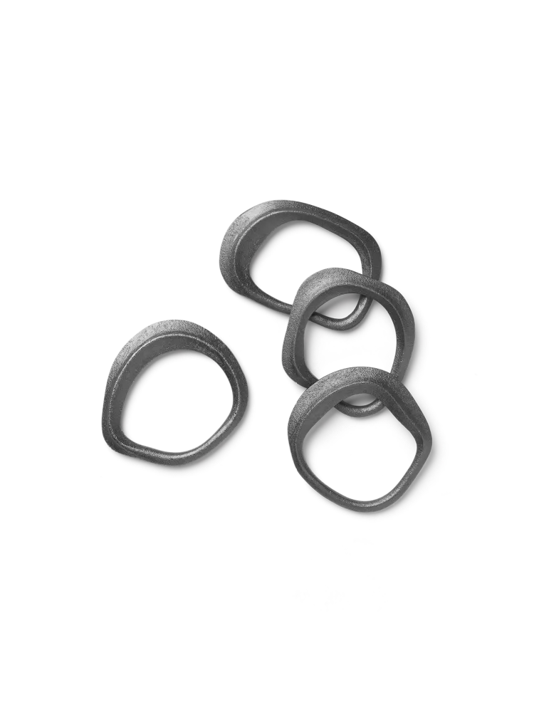 Flow Napkin Rings - Set 4 - Black Brass