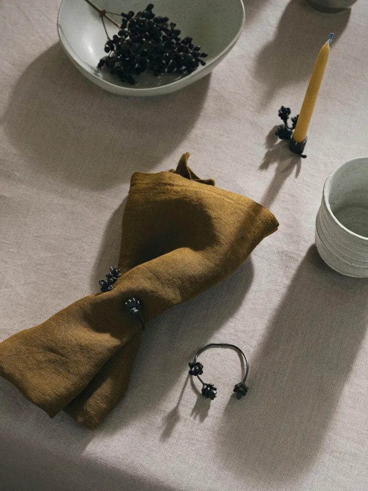 Forest Napkin Rings - Set 4 - Black Brass