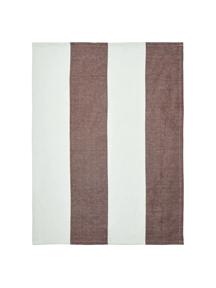 Hale Tea Towel - Chestnut/Frosted Lime