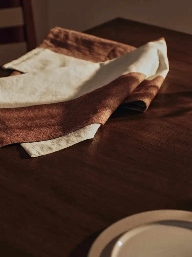 Hale Tea Towel - Chestnut/Frosted Lime