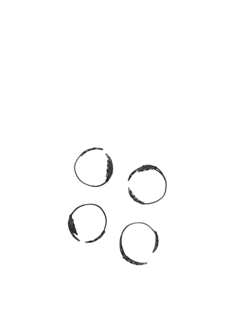 Holly Leaf Napkin Rings - Set 4 - Black Brass