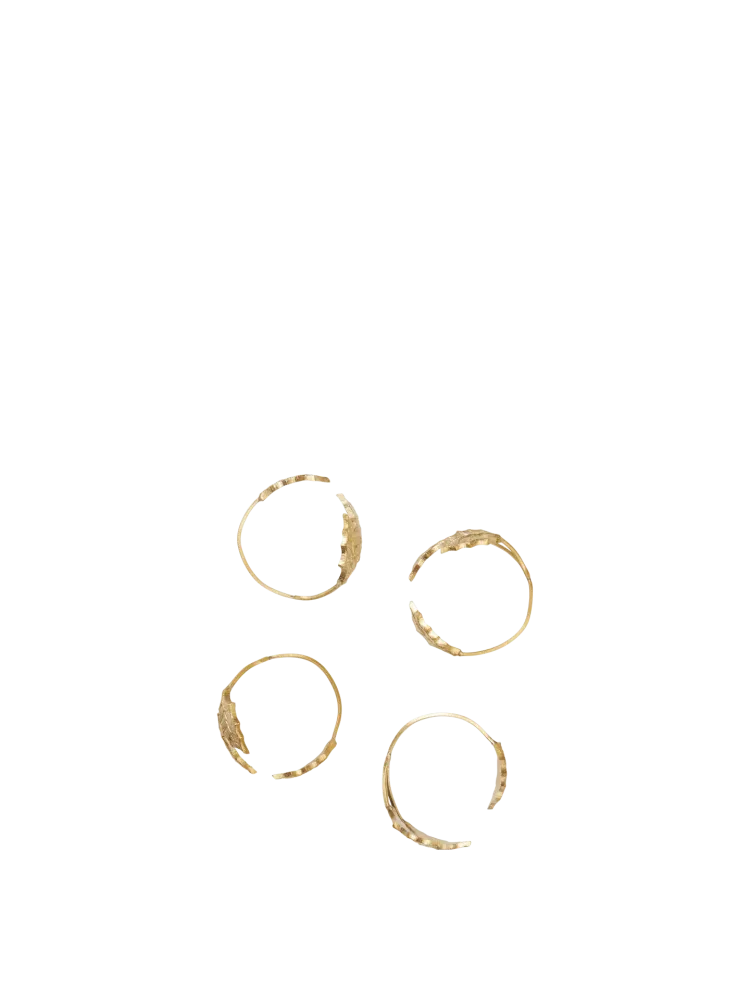 Holly Leaf Napkin Rings - Set 4 - Brass
