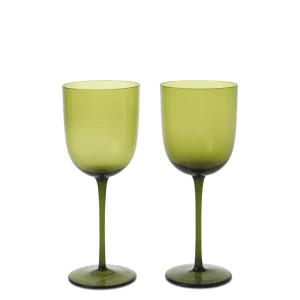 Host White Wine Glasses - Set 2 - Moss Green