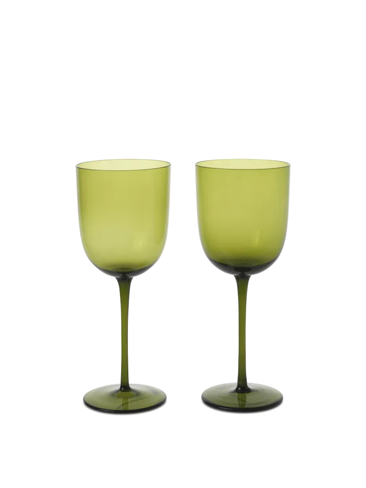 Host White Wine Glasses - Set 2 - Moss Green