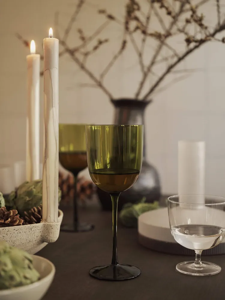 Host White Wine Glasses - Set 2 - Moss Green