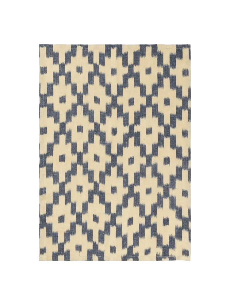 Ikat Tea Towel - Ink Blue/Off-White