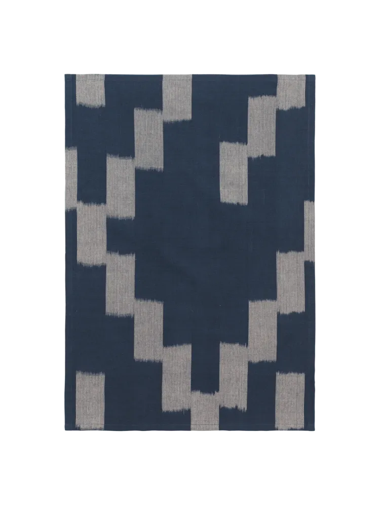 Ikat Tea Towel - Ink Blue/Parchment