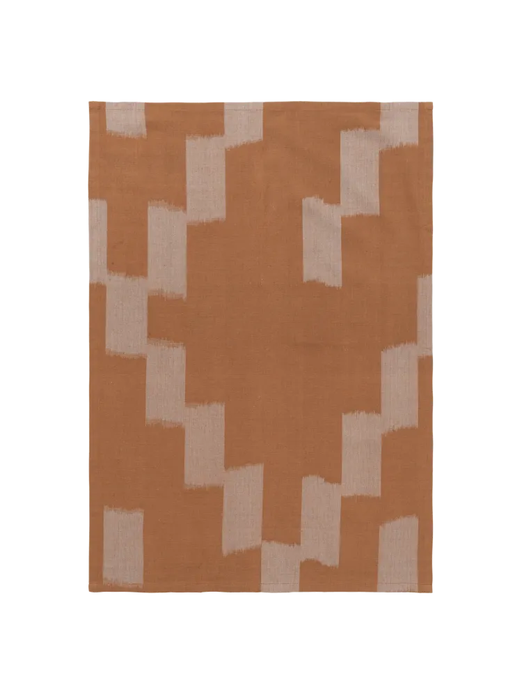 Ikat Tea Towel - Terracotta/Mist Blue
