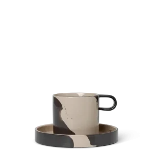 Inlay Cup Saucer - Sand/Brown