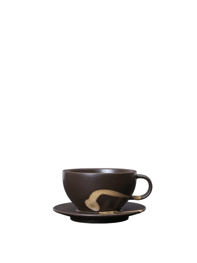 Koyo Cup Saucer - Dark Brown/Buff