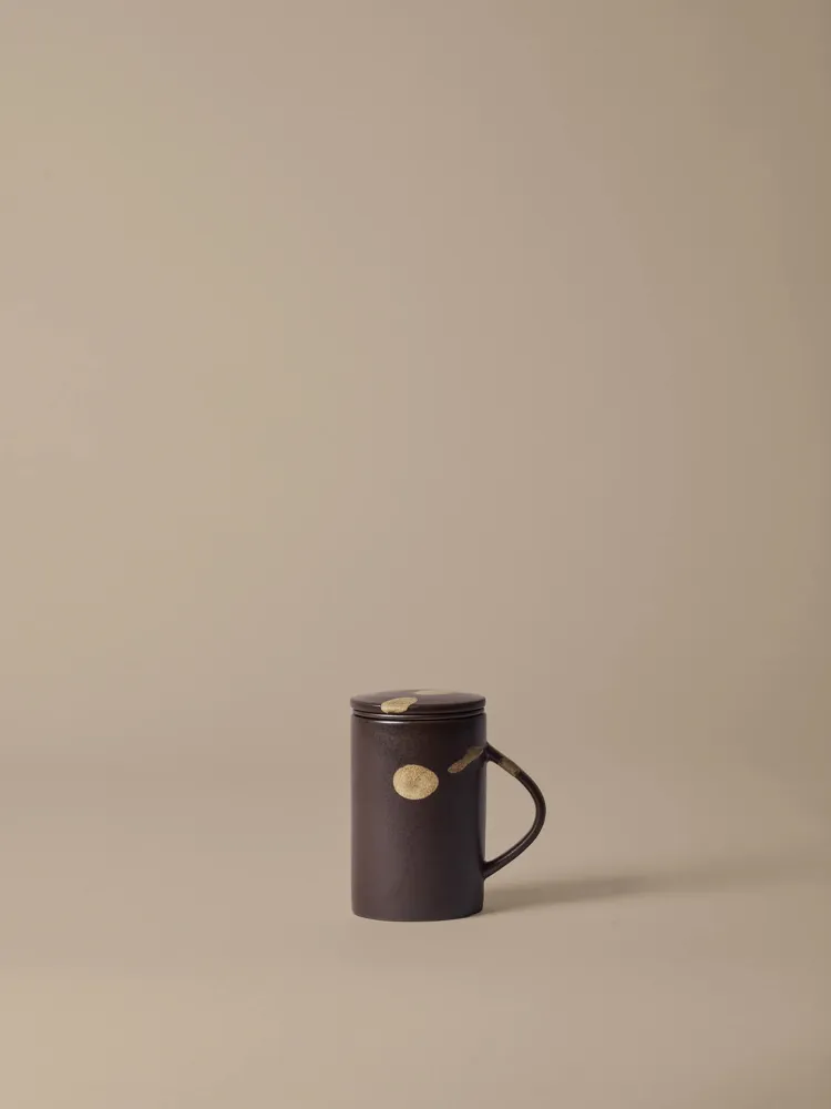Koyo Tea Mug Infuser Set - Dark Brown/Buff