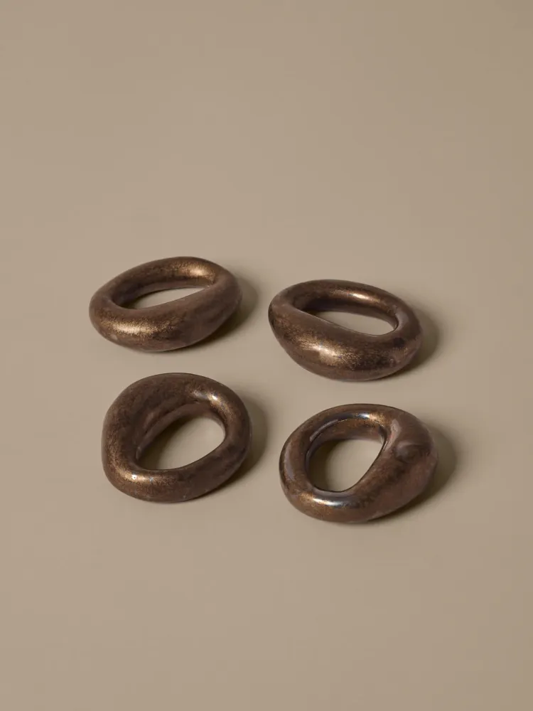 Orrith Napkin Rings - Set 4 - Rustic Bronze