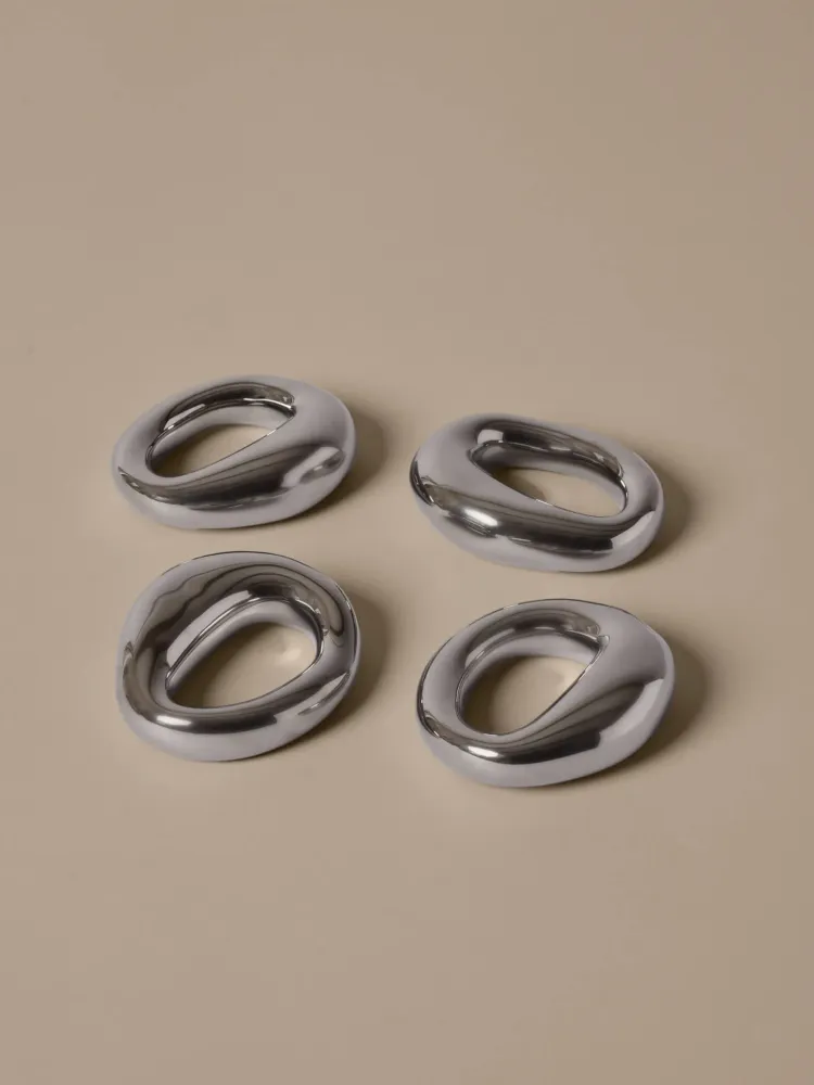 Orrith Napkin Rings - Set 4 - Silver