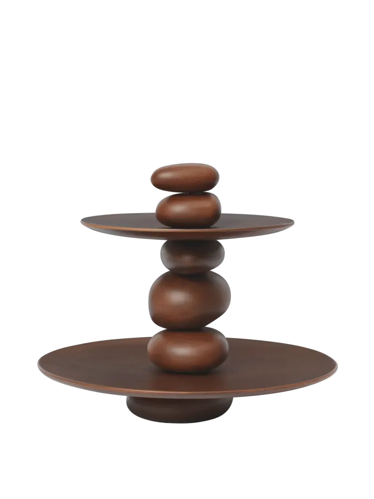 Pebble Dessert Stand - Dark Brown
