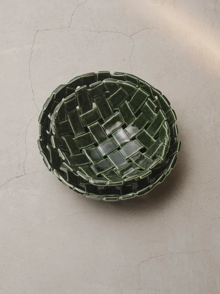 Plait Bowl - Ø24 - Emerald Green