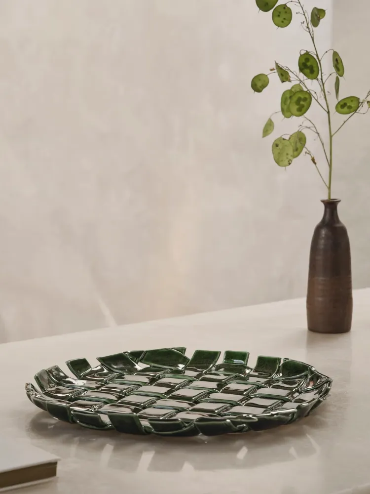 Plait Platter - Emerald Green