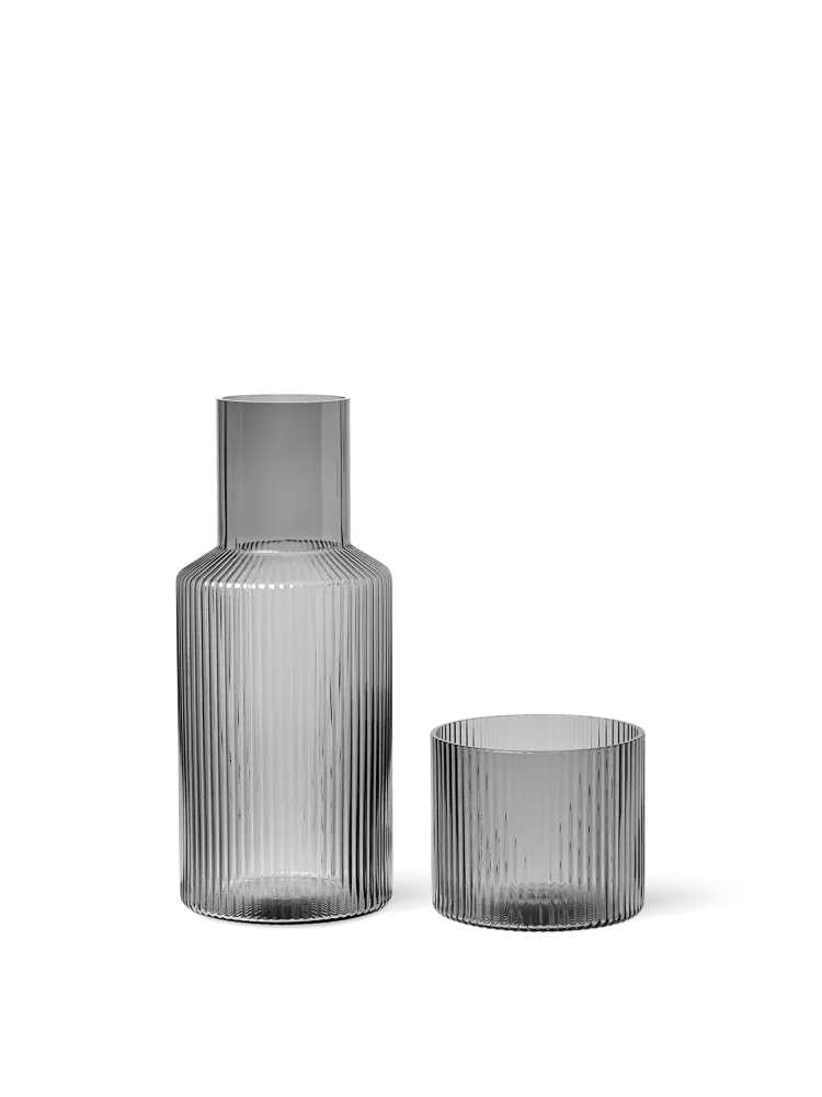 Ripple Carafe Set - Small - Smoked Grey