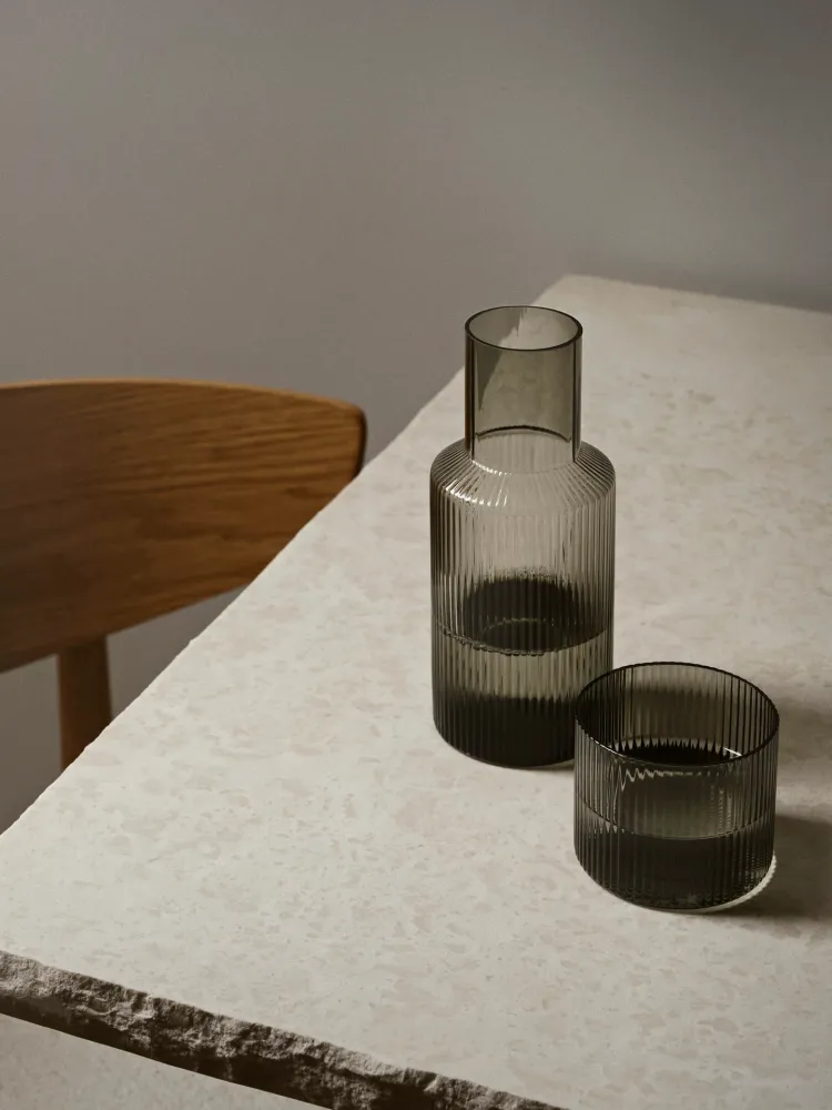 Ripple Carafe Set - Small - Smoked Grey