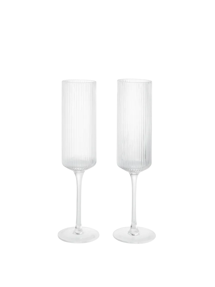 Ripple Champagne Flutes - Set 2 - Clear