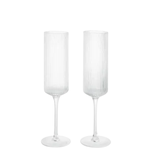Ripple Champagne Flutes - Set 2 - Clear