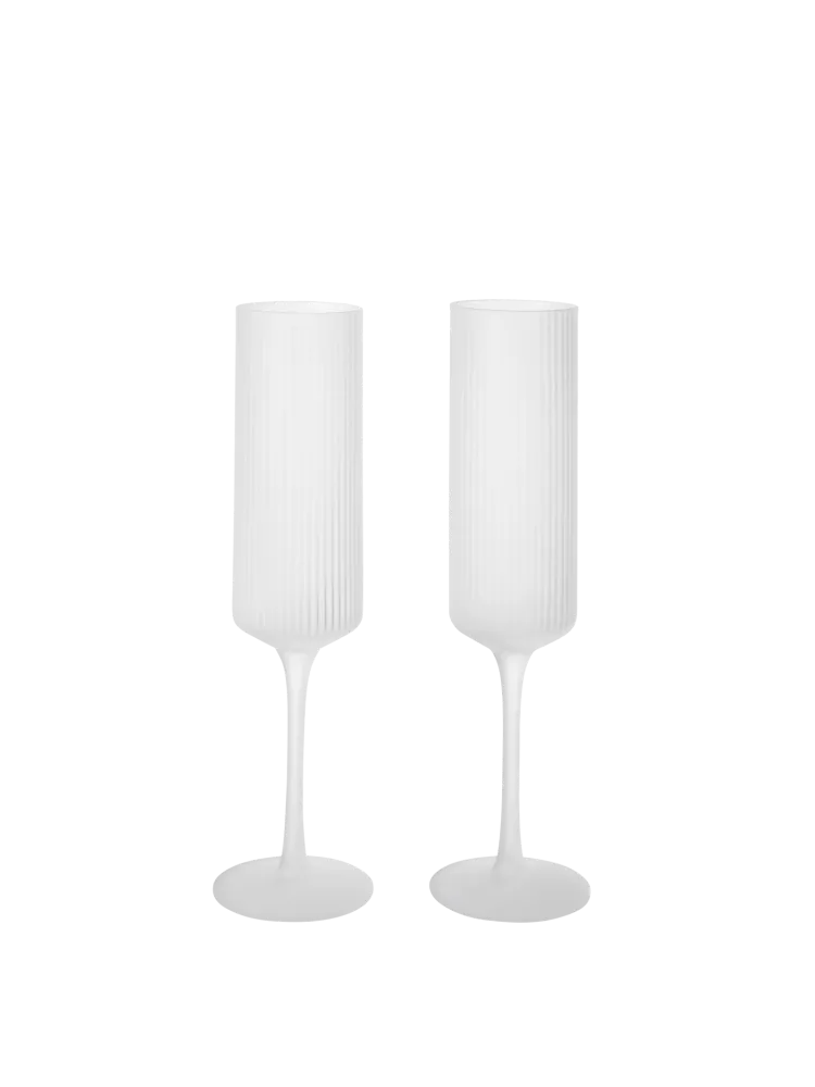 Ripple Champagne Flutes - Set 2 - Frosted