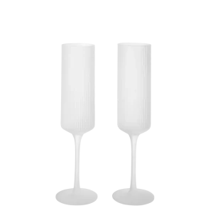 Ripple Champagne Flutes - Set 2 - Frosted