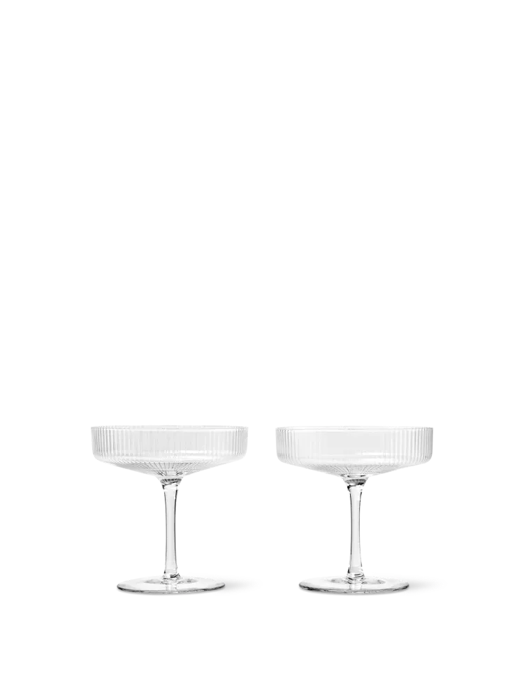 Ripple Champagne Saucers - Set 2 - Clear