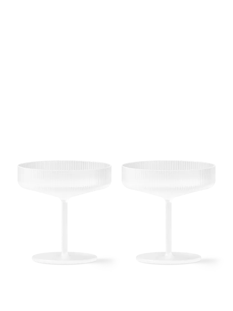 Ripple Champagne Saucers - Set 2 - Frosted