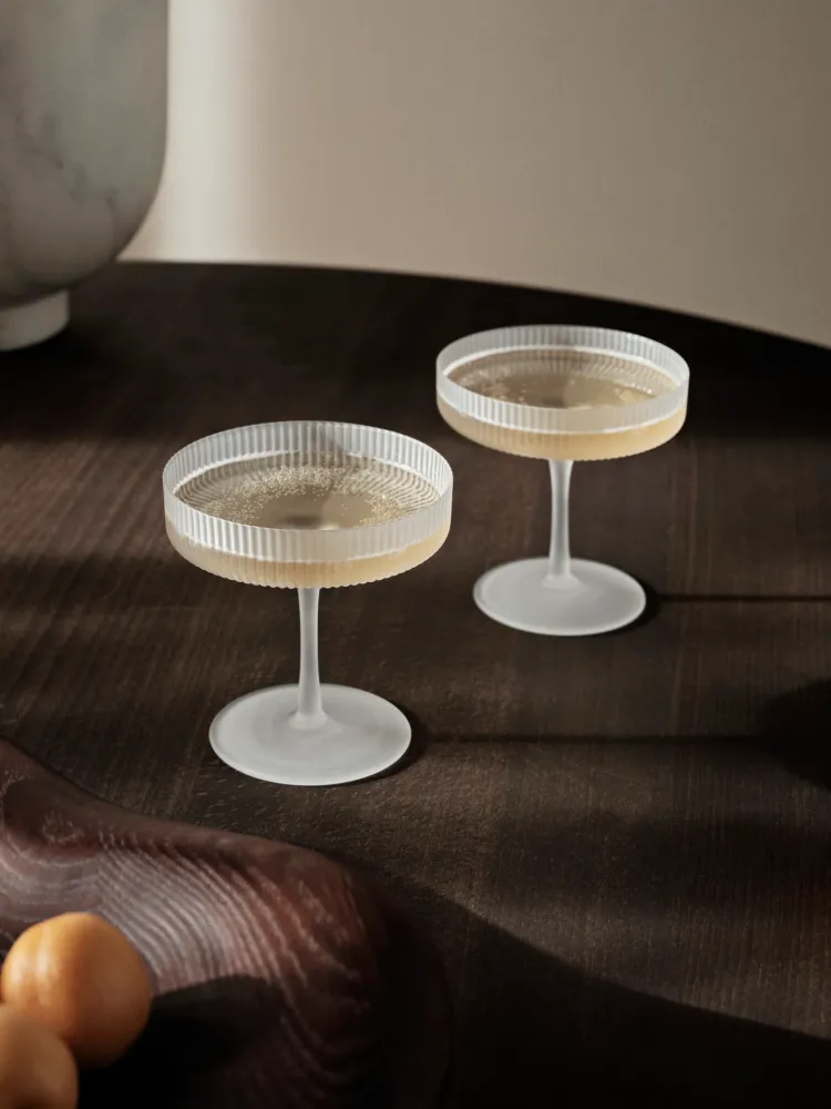 Ripple Champagne Saucers - Set 2 - Frosted
