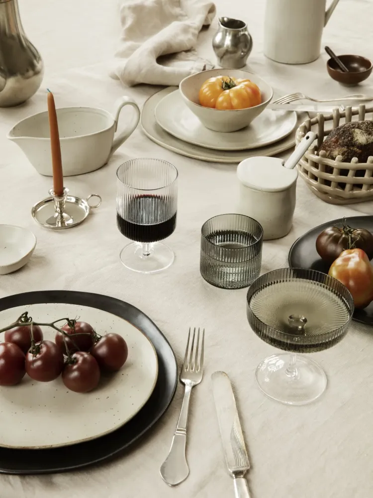 Ripple Champagne Saucers - Set 2 - Smoked Grey