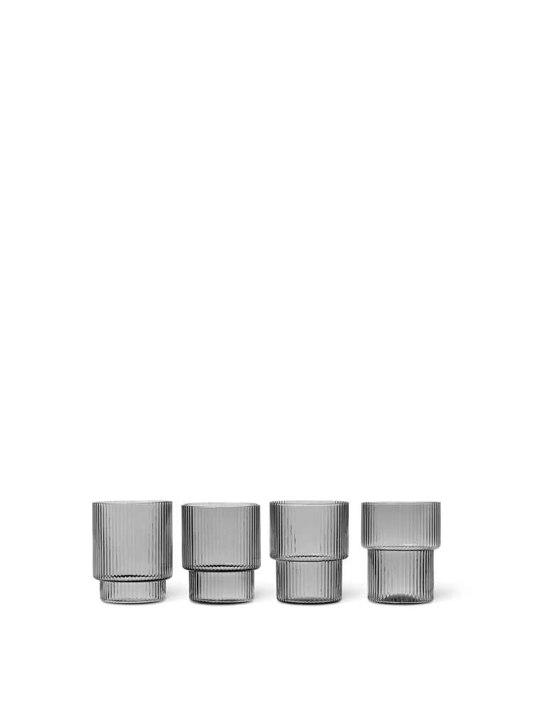 Ripple Glasses - Set 4 - Smoked Grey
