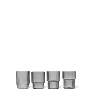 Ripple Glasses - Set 4 - Smoked Grey
